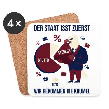 The state eats first - Coasters (set of 4) - white - Front