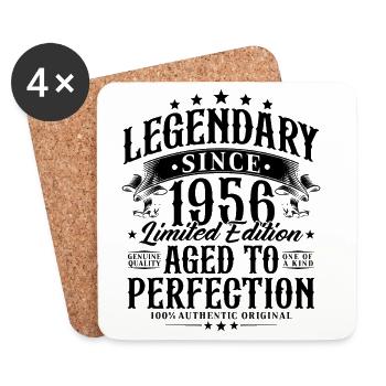 1956 geboren Legendär Jahrgang Geburtstag Geschenk - Untersetzer (4er-Set) - Weiß - Vorne