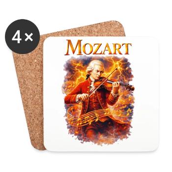 Mozart Firestorm Violin - Coasters (set of 4) - white - Front