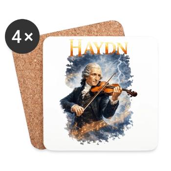 Haydn Violine im Sturm - Untersetzer (4er-Set) - Weiß - Vorne