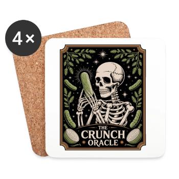 The Crunch Oracle Skelett Mit Gurke Humor - Untersetzer (4er-Set) - Weiß - Vorne