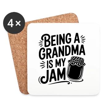 Being a Grandma is My Jam - Coasters (set of 4) - white - Front