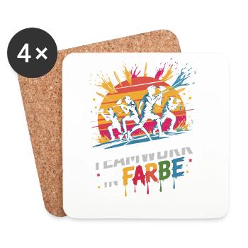 Travail d’équipe en peinture Équipe de peintre Artisan Varnisher - Dessous de verre (lot de 4) - blanc - Devant