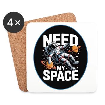 Need My Space : Conception d’astronautes - Dessous de verre (lot de 4) - blanc - Devant