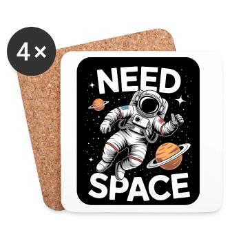 Need Space Astronaut Motiv - Untersetzer (4er-Set) - Weiß - Vorne