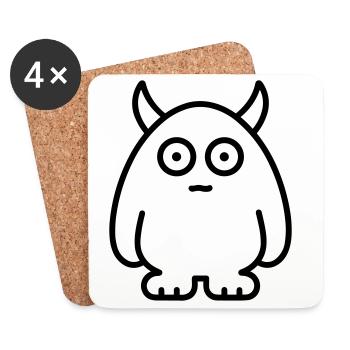 monster - Coasters (set of 4) - white - Front
