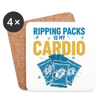 Packs zu rippen ist mein Cardio-Sammelkarten-Booster - Untersetzer (4er-Set) - Weiß - Vorne