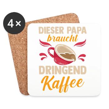 Coffee Father Father's Day Dad - Coasters (set of 4) - white - Front
