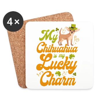 Chihuahua Chihuahueño St Patricks - Coasters (set of 4) - white - Front