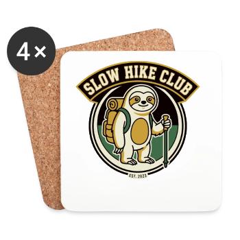 Sloth Hiking Badge Club Lettering - Coasters (set of 4) - white - Front
