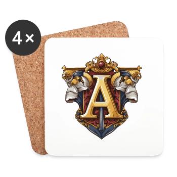 A Letter Name Crown - Coasters (set of 4) - white - Front