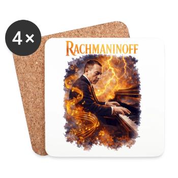 Piano à feu Rachmaninov - Dessous de verre (lot de 4) - blanc - Devant