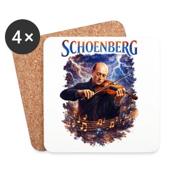 Violin in the Storm: Lightning Music - Coasters (set of 4) - white - Front