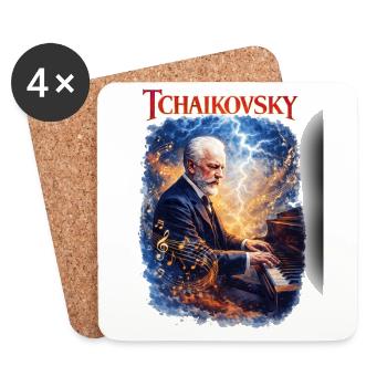 Tchaikovsky Feuerklang Piano - Coasters (set of 4) - white - Front