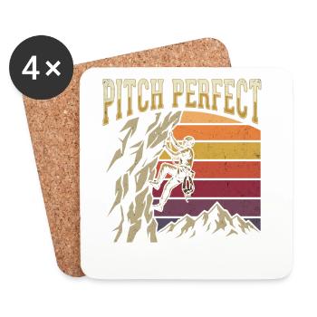 Pitch Perfect Climbing Mountaineering Retro - Coasters (set of 4) - white - Front