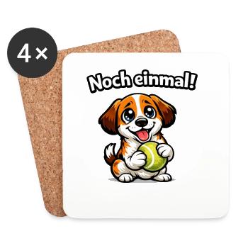 Chien Encore une fois drôle de dire - Dessous de verre (lot de 4) - blanc - Devant