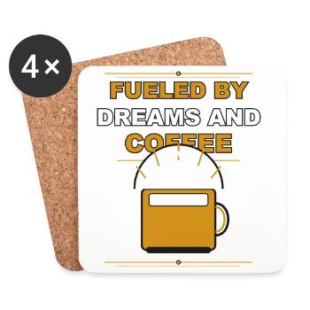 Kaffee Getrieben Von Träumen - Untersetzer (4er-Set) - Weiß - Vorne