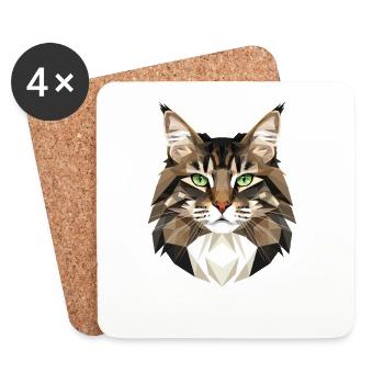 Katze Norwegische Waldkatze Norweger Wald Katzen - Untersetzer (4er-Set) - Weiß - Vorne
