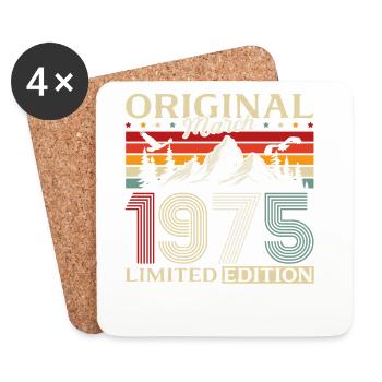 51st Birthday Gift Husband Vintage March 1975 - Coasters (set of 4) - white - Front
