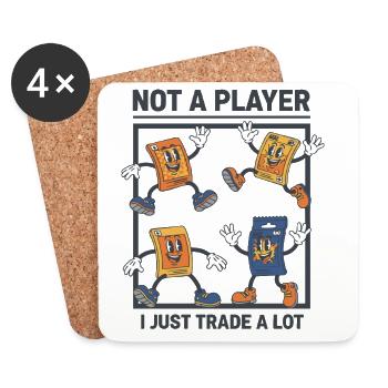 Je ne suis pas un joueur, j’échange juste beaucoup de cartes à collectionner - Dessous de verre (lot de 4) - blanc - Devant