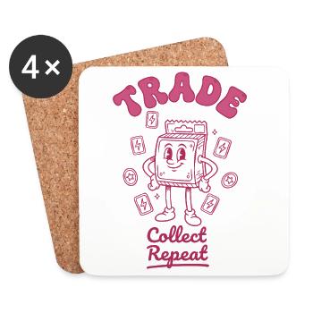 Échange Collecte, Booster de Jeux de Cartes à Collectionner Répétés - Dessous de verre (lot de 4) - blanc - Devant
