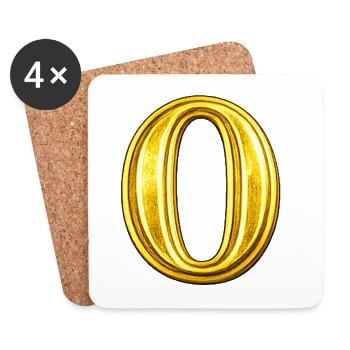 Goldenes O Ornament - Untersetzer (4er-Set) - Weiß - Vorne