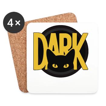 DARK Cat Eyes Minimal Design - Coasters (set of 4) - white - Front