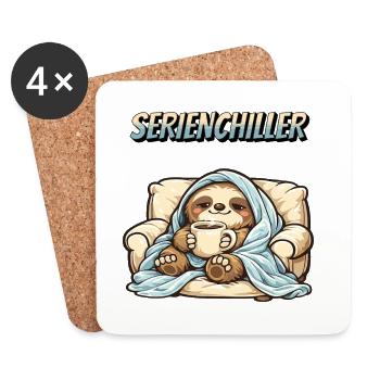 Sloth Series Chiller Pun Saying - Coasters (set of 4) - white - Front