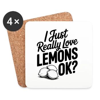 I Just Really Love Lemons Ok? - Coasters (set of 4) - white - Front