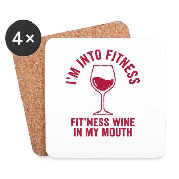 T-shirt Wine Humor pour femmes - Dessous de verre (lot de 4) - blanc - Devant