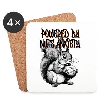 Powered by Nüssen und Angst - Untersetzer (4er-Set) - Weiß - Vorne