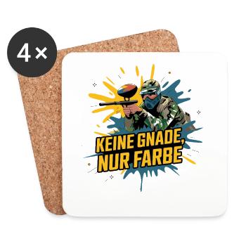 No Mercy Only Color Funny Paintball Saying - Coasters (set of 4) - white - Front