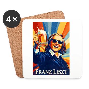 Franz Liszt Pop Art Toast Tea - Coasters (set of 4) - white - Front