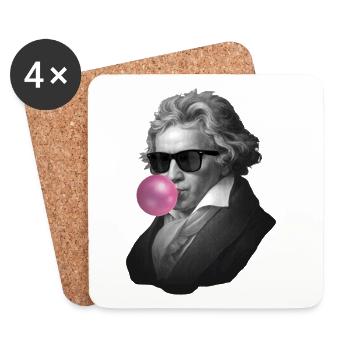 Genie mit Bubblegum und Sonnenbrille - Untersetzer (4er-Set) - Weiß - Vorne