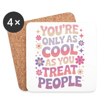 Saying Statement Respect Kindness Gift - Coasters (set of 4) - white - Front