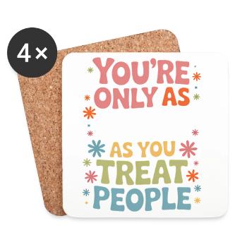 Saying Statement Respect Kindness Gift - Coasters (set of 4) - white - Front