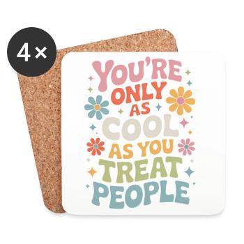 Saying Statement Respect Kindness Gift - Coasters (set of 4) - white - Front