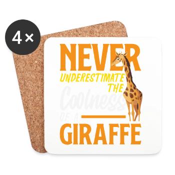 Unterschätze nie die Coolness Giraffe - Untersetzer (4er-Set) - Weiß - Vorne