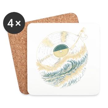 Vinyl Collector Record Collector Vinyl Records - Coasters (set of 4) - white - Front
