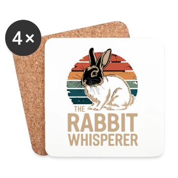 Le Chuchoteur de Lapins Hasen Flüsterer Kaninchen - Dessous de verre (lot de 4) - blanc - Devant