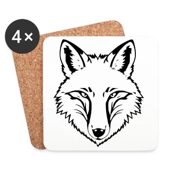 Fuchs - Untersetzer (4er-Set) - Weiß - Vorne