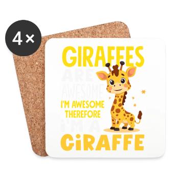 Les girafes sont géniales, donc je suis une girafe - Dessous de verre (lot de 4) - blanc - Devant
