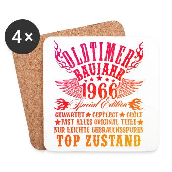 60th Birthday 60 Years Decoration 1965 Gift Funny - Coasters (set of 4) - white - Front