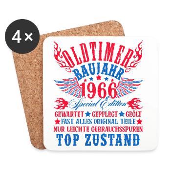60th Birthday 60 Years Decoration 1965 Gift Funny - Coasters (set of 4) - white - Front