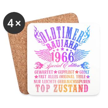 60th Birthday 60 Years Decoration 1965 Gift Funny - Coasters (set of 4) - white - Front