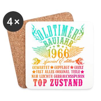 60th Birthday 60 Years Decoration 1965 Gift Funny - Coasters (set of 4) - white - Front