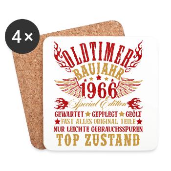 60th Birthday 60 Years Decoration 1965 Gift Funny - Coasters (set of 4) - white - Front