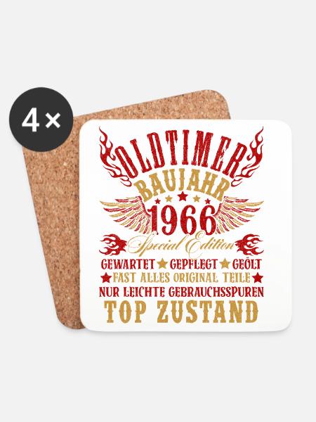60. Geburtstag 60 Jahre Deko 1965 Geschenk Lustig - Untersetzer (4er-Set) - Weiß