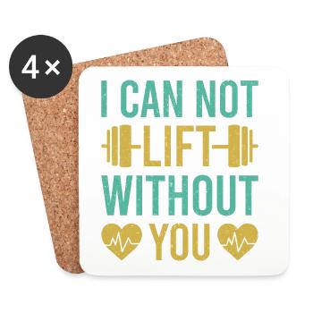 Motivation fitness Bodybuilder que je ne peux pas soulever - Dessous de verre (lot de 4) - blanc - Devant