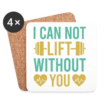 Motivation fitness Bodybuilder que je ne peux pas soulever - Dessous de verre (lot de 4) - blanc - Devant